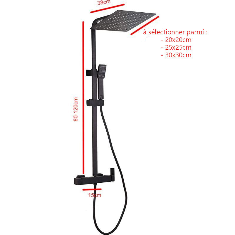 Colonne de douche mitigeur MANZO noir mat