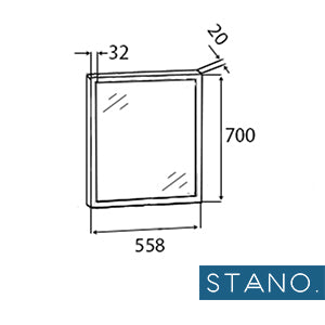 Pack de 2 miroirs rectangulaires NEO 56x70cm avec cadre noir mat