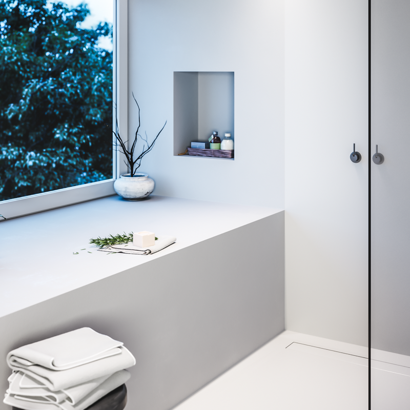 douche avec Niche à carreler étanche - Format intérieur 40 x 40 cm - 15 cm de profondeur