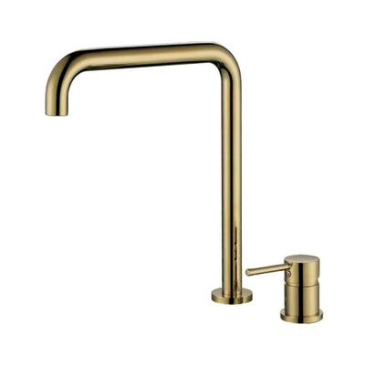 Robinet mitigeur lavabo 2 trous ORUNE or brossé