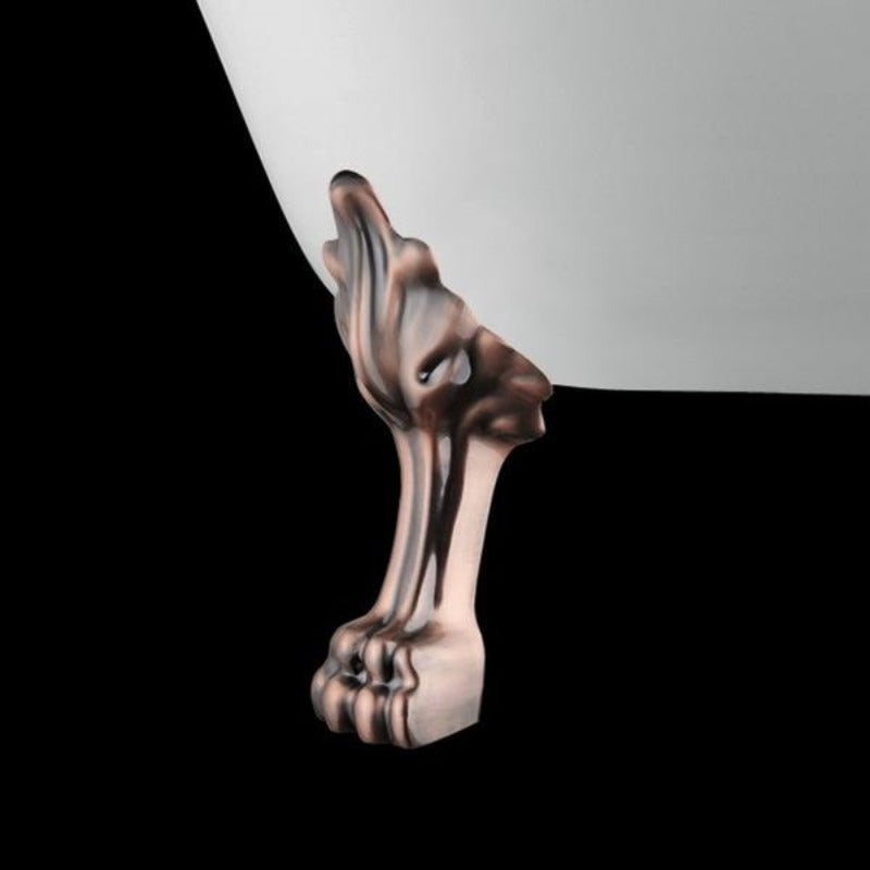 Baignoire ancienne CHELSEA Blanche - Le Monde du Bain | Pieds de Lion Cuivre rouge vieilli _ miniature