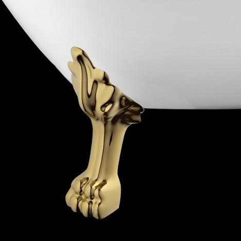 Baignoire ancienne RICHMOND Blanche - Le Monde du Bain | Pieds de Lion Dorés _ miniature