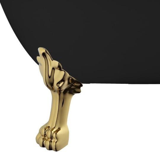 Baignoire îlot rétro DARLINGTON Noire - Le Monde du Bain | Pieds de Lion Dorés _ miniature