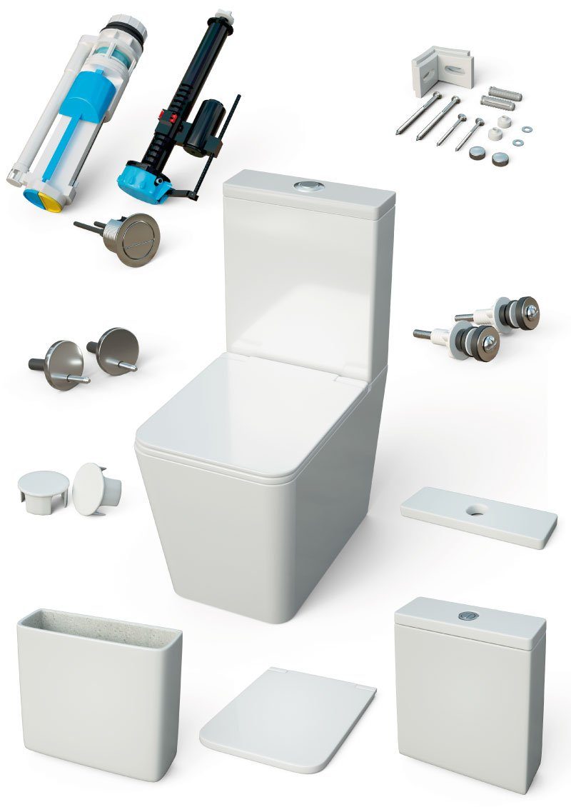 Toilette WC à poser PISA en céramique - Le Monde du Bain