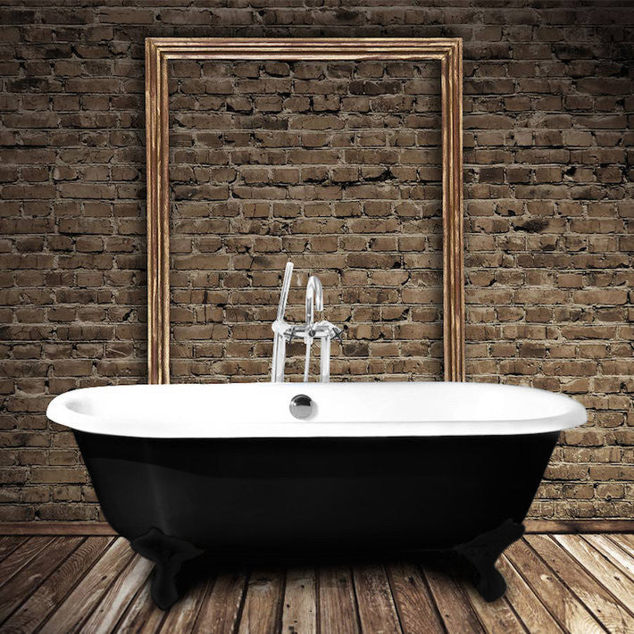 Baignoire ancienne en fonte PLYMOUTH 153 cm Noire et Pieds Noirs - Le Monde du Bain - 1 | Pieds noirs