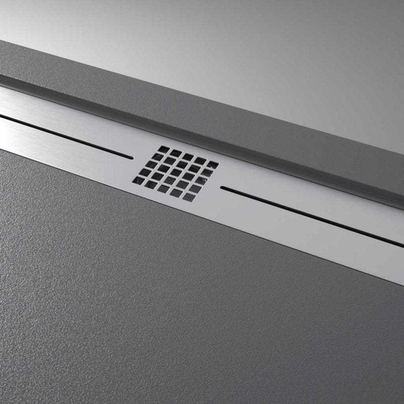 Gille inox - Receveur de douche extra plat ARCO en résine surface ardoisée anthracite - Le Monde du Bain