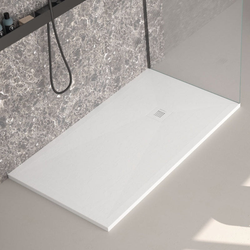 Receveur de douche surface ardoisée ONDA BLANC - Le Monde du Bain