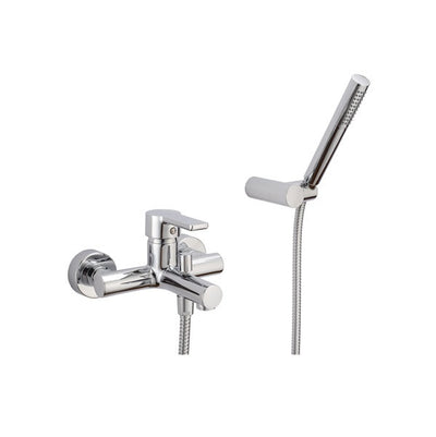 Robinet mitigeur bain/douche mural CISAL SOFTCUBE, douchette et support inclus - Le Monde du Bain