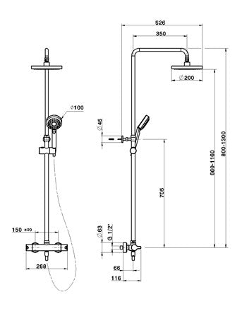 Ensemble robinet thermostatique douche mural CISAL SOFTCUBE - Le Monde du Bain