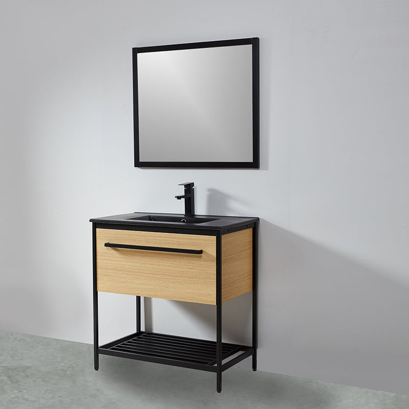 Miroir rectangulaire SMART 80x70cm avec cadre noir mat