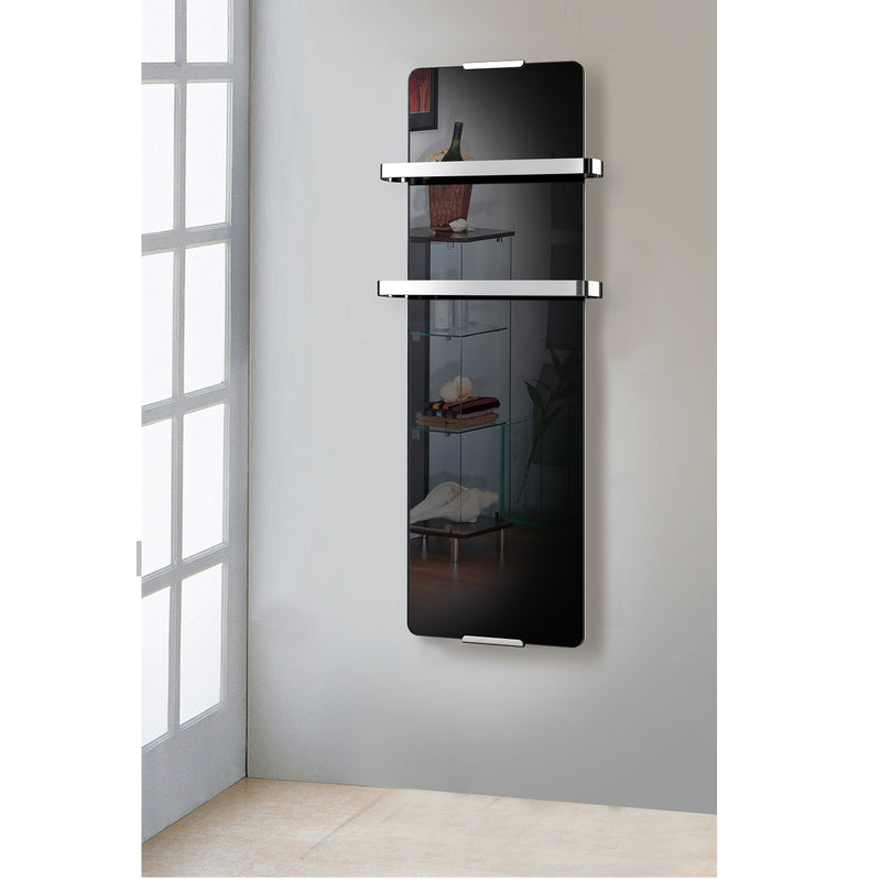 Radiateur sèche-serviettes électrique 1200 W noir