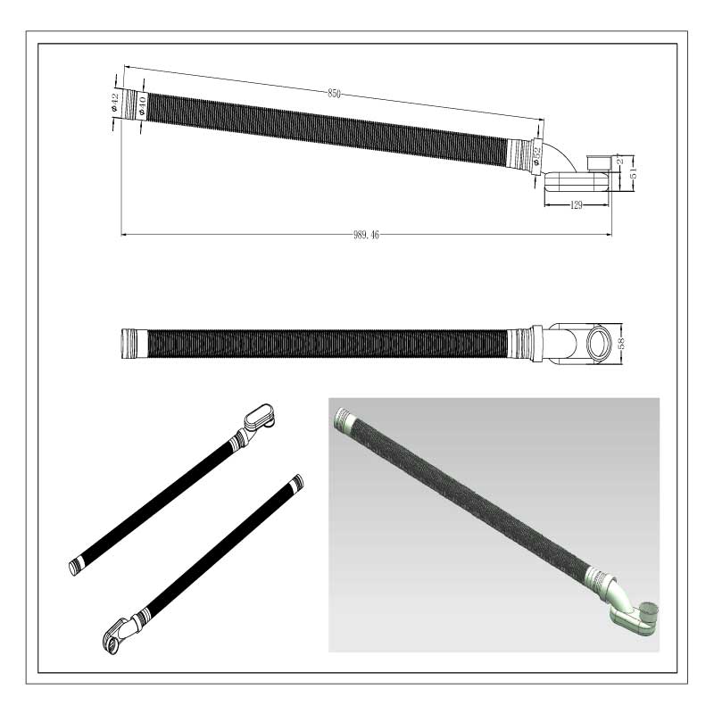 Dimensions - Siphon baignoire extra-plat LINA- Le Monde du Bain