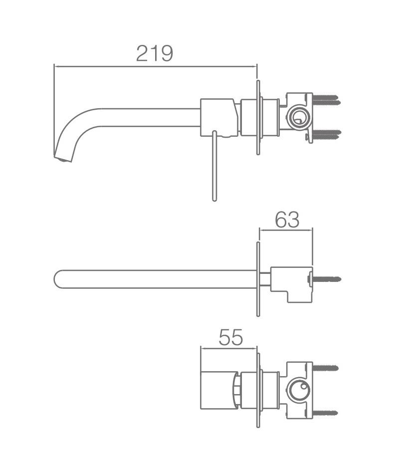 Robinet mitigeur mural encastré ETNA chromé