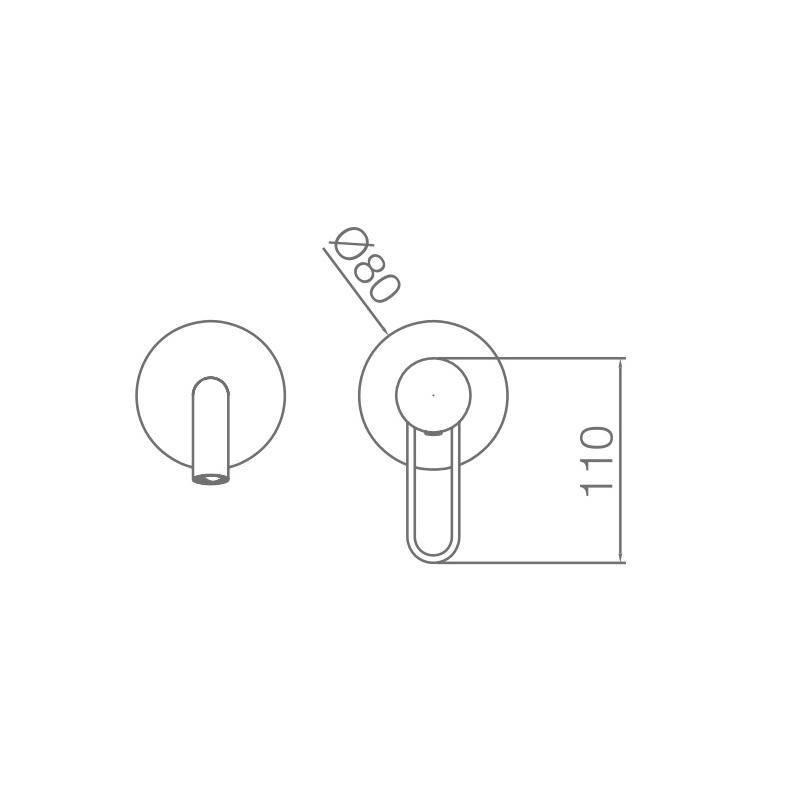 Robinet mitigeur mural encastré ETNA chromé