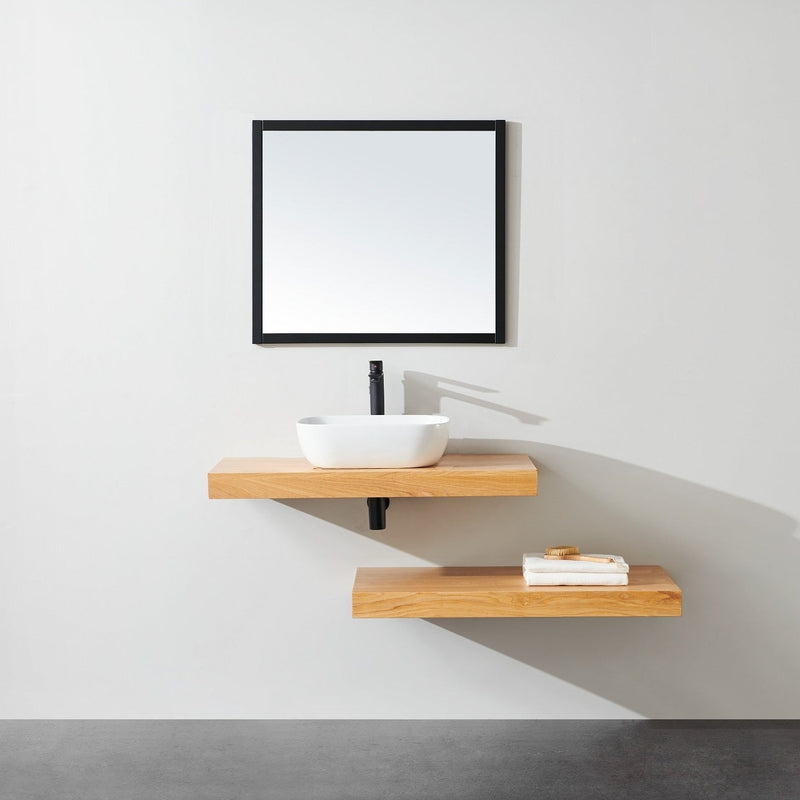 Plan pour vasque suspendu TOP finition bois mélaminée chêne - Le Monde du Bain