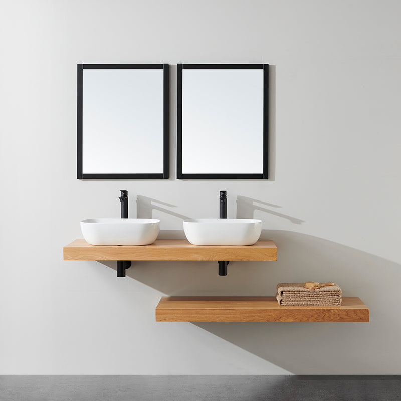 Plan pour vasque suspendu TOP finition bois mélaminée chêne - Le Monde du Bain