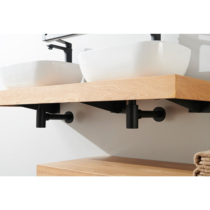 Plan pour vasque suspendu TOP finition bois mélaminée chêne - Le Monde du Bain