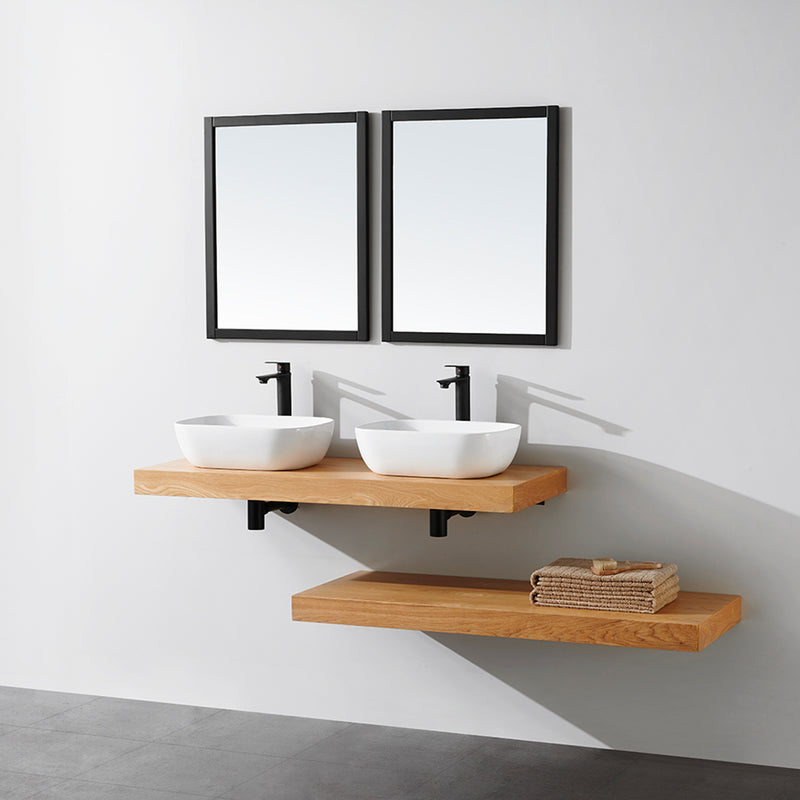 Plan pour vasque suspendu TOP finition bois mélaminée chêne - Le Monde du Bain