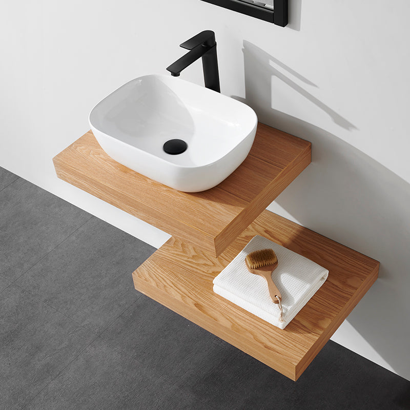 Plan pour vasque suspendu TOP finition bois mélaminée chêne - Le Monde du Bain