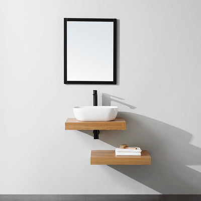 Plan pour vasque suspendu TOP finition bois mélaminée chêne - Le Monde du Bain