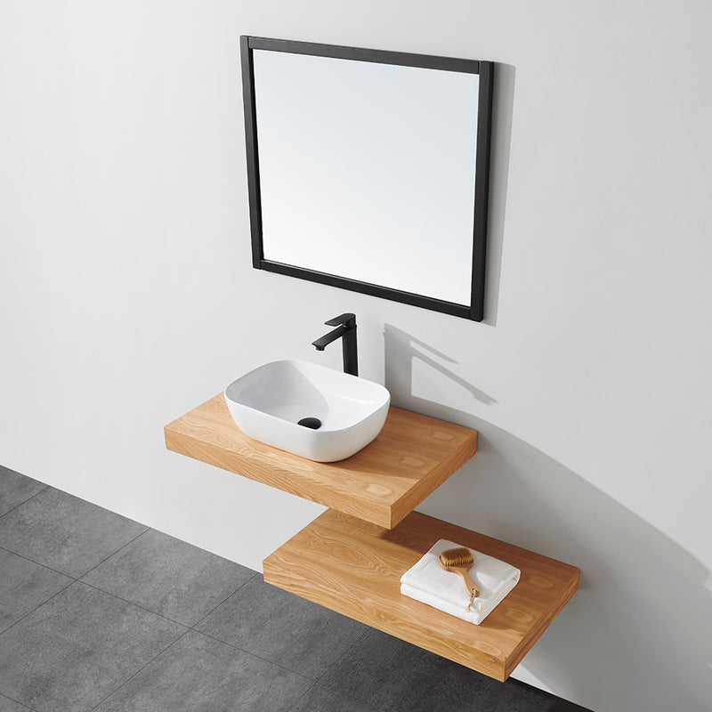 Plan pour vasque suspendu TOP finition bois mélaminée chêne - Le Monde du Bain