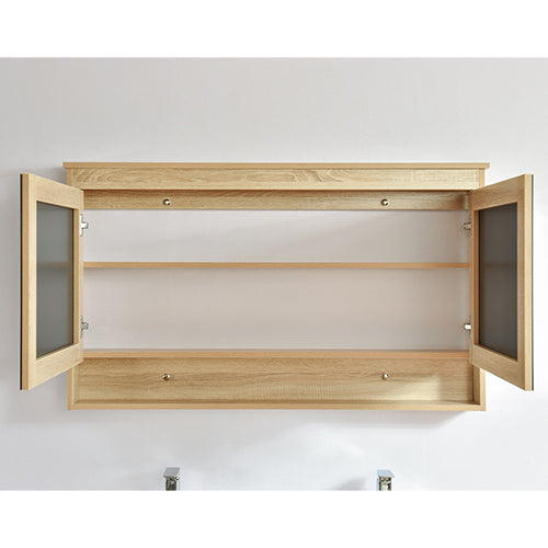 Armoire de toilette bloc-miroir 120 cm TYPO finition mélaminé chêne