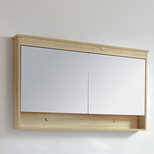 Armoire de toilette bloc-miroir 120 cm TYPO finition mélaminé chêne