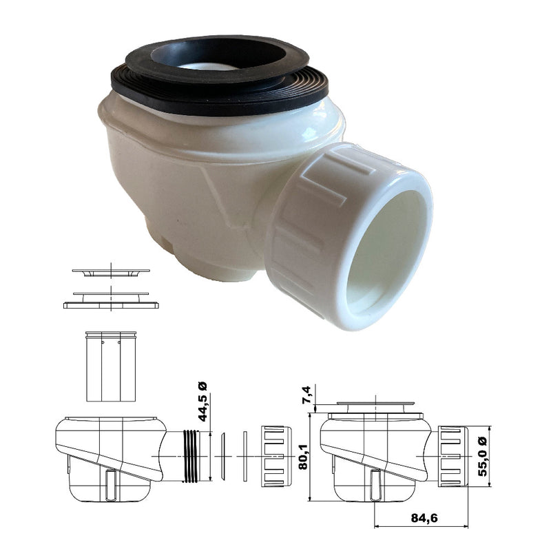 Receveur de douche extra plat FUSION en résine surface ardoisée - noir - Le monde du bain