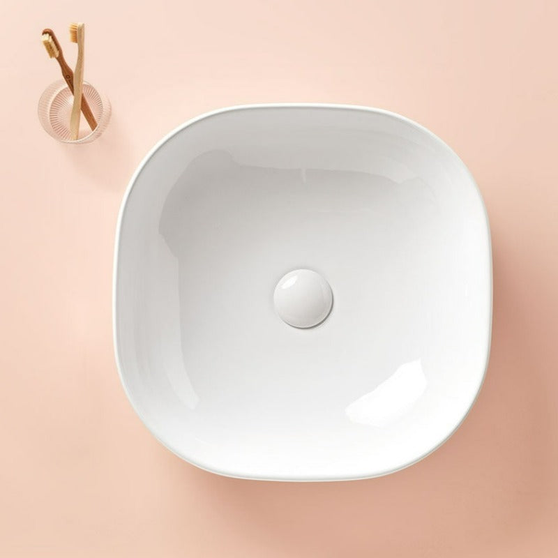 Vasque à poser en céramique PALERMO blanc brillant - Le Monde du Bain