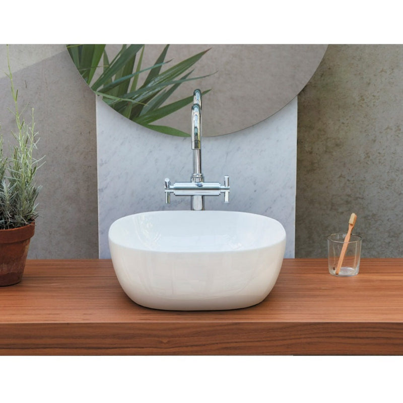 Vasque à poser en céramique PALERMO blanc brillant - Le Monde du Bain