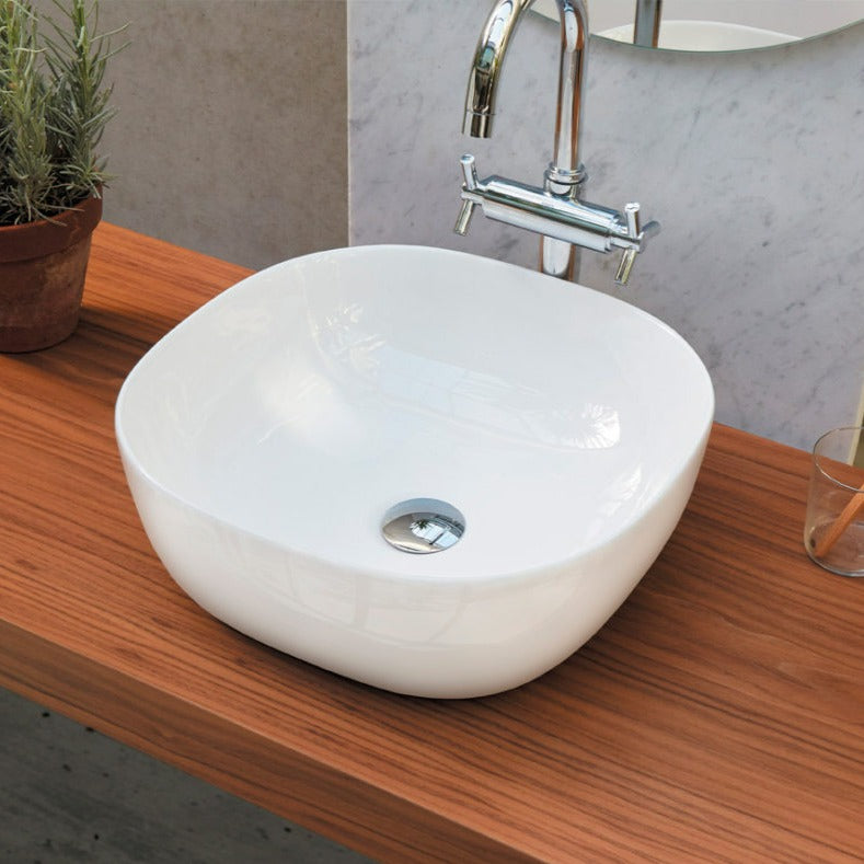 Vasque à poser en céramique PALERMO blanc brillant - Le Monde du Bain