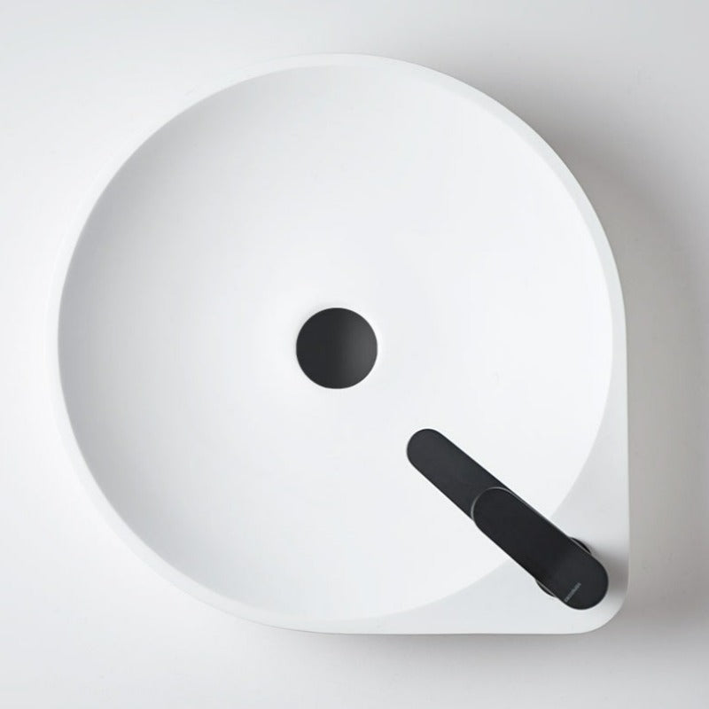 Vasque à poser ovale en pierre de synthèse NADIR blanc mat - Le Monde du Bain