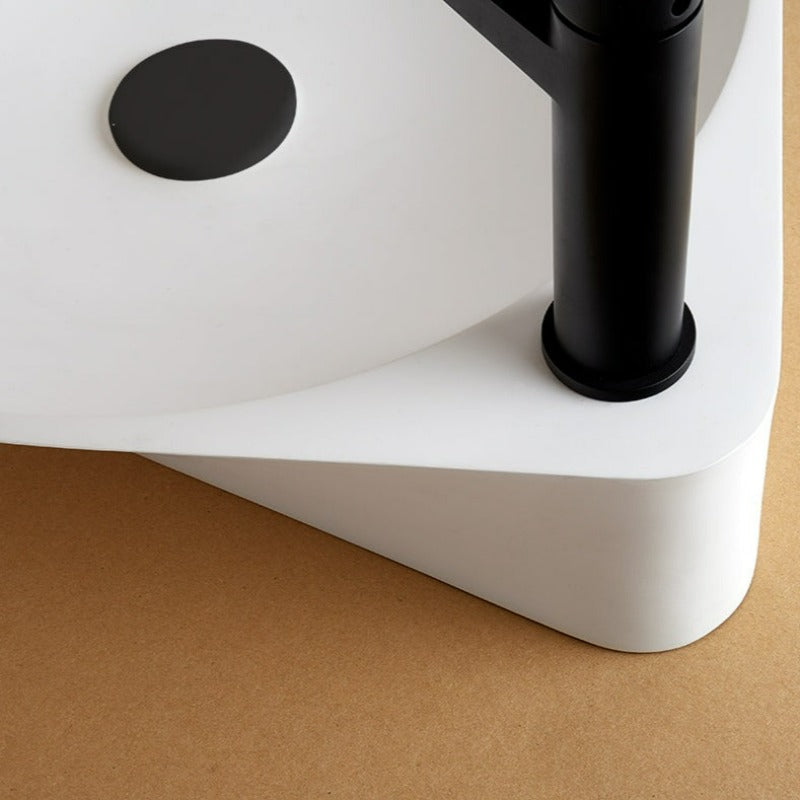 Vasque à poser ovale en pierre de synthèse NADIR blanc mat - Le Monde du Bain