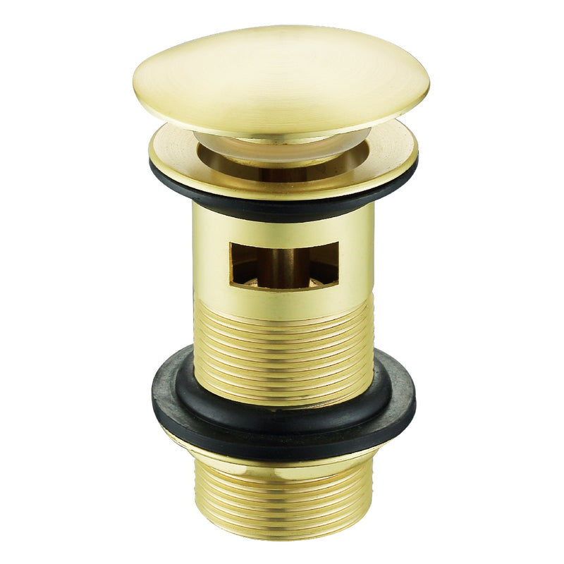 Bonde lavabo or brossé pour vasques avec trop-plein