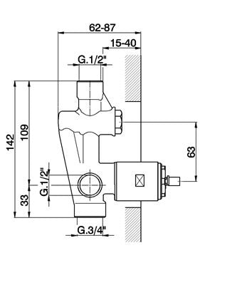 Robinet mitigeur bain/douche mural encastré CISAL LINEAVIVA - Le Monde du Bain