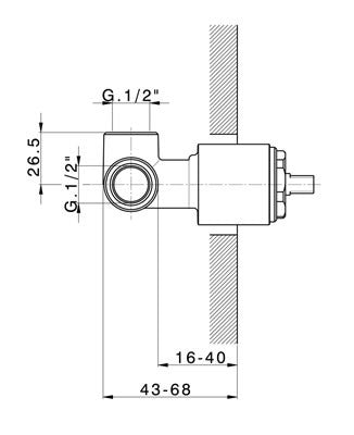 Robinet mitigeur bain/douche mural encastré CISAL FLASH - Le Monde du Bain