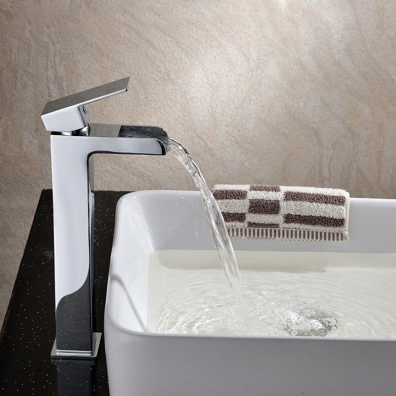 Robinet mitigeur lavabo cascade réhaussé TANO - Le Monde du Bain