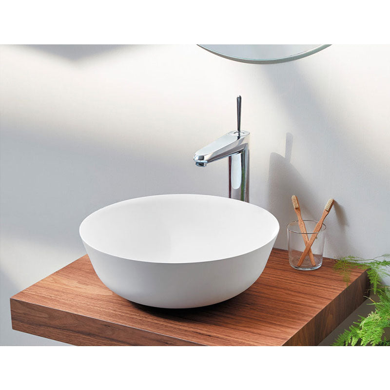 Vasque à poser ronde en pierre de synthèse BOL - Le Monde du Bain