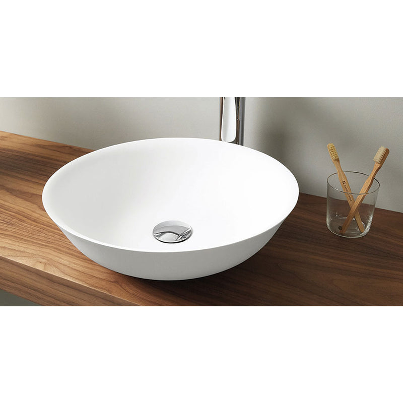 Vasque à poser ronde en pierre de synthèse BOL - Le Monde du Bain