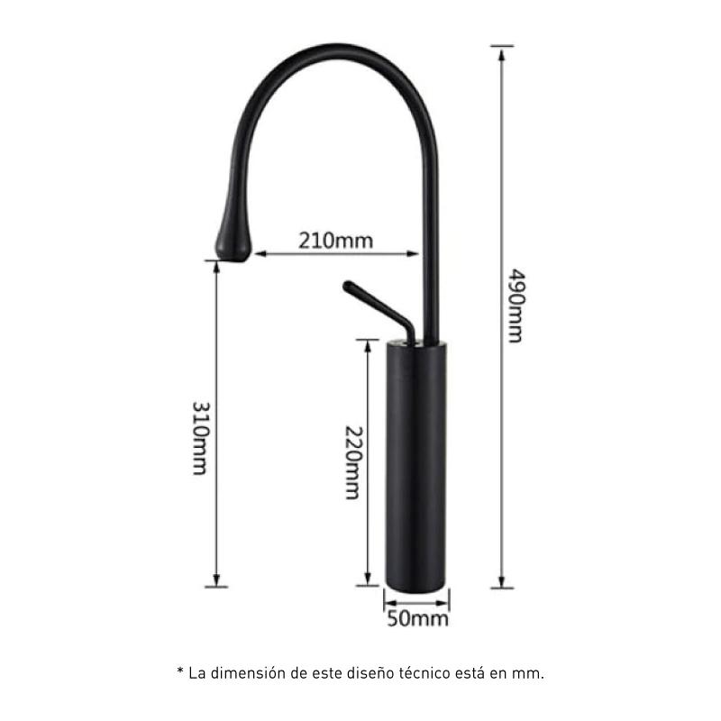 Mitigeur rehaussé pour vasque CALGARY noir mat