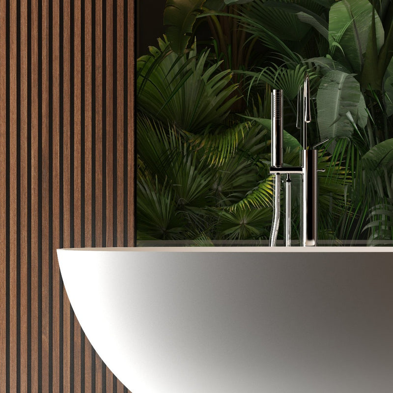 Baignoire îlot design en solid surface ovale MALMO - Le Monde du Bain