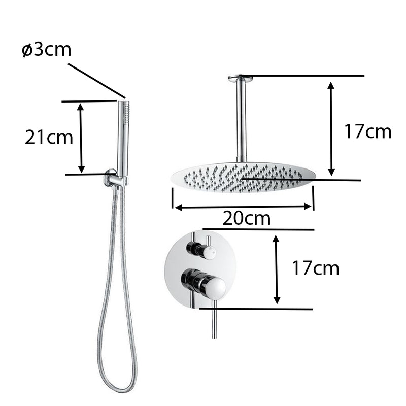 Kit de douche à encastrer ASTRO chromé