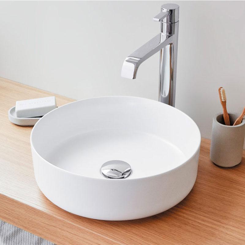 Vasque à poser ronde en céramique MARSALA blanc mat ou brillant - Le Monde du Bain