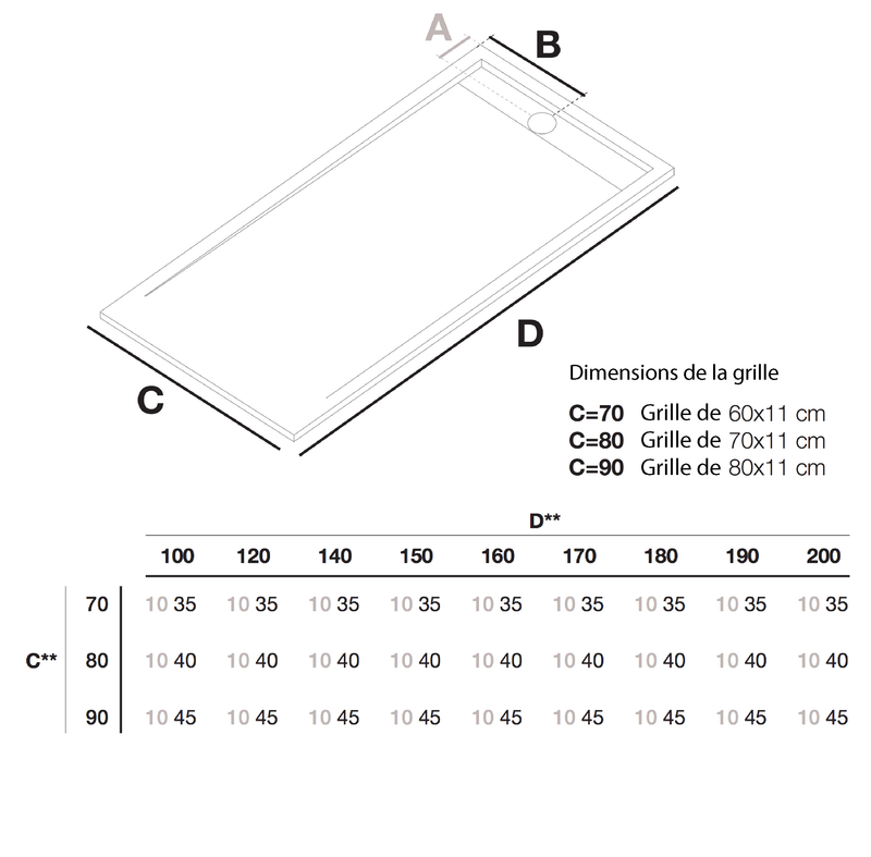Receveur de douche ELITE Beton - Le Monde du Bain