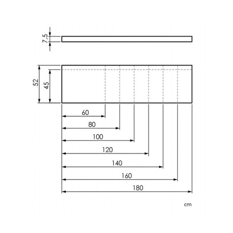 Plan vasque suspendu ZERO pour salle de bain design, noyer