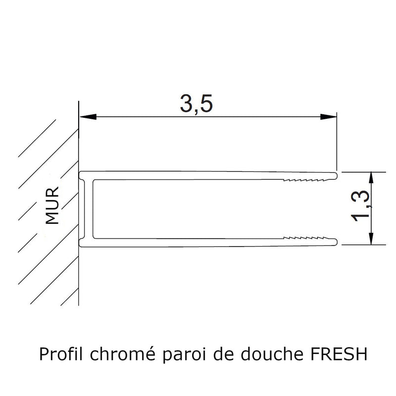 Paroi de douche fixe FRESH verre sérigraphié