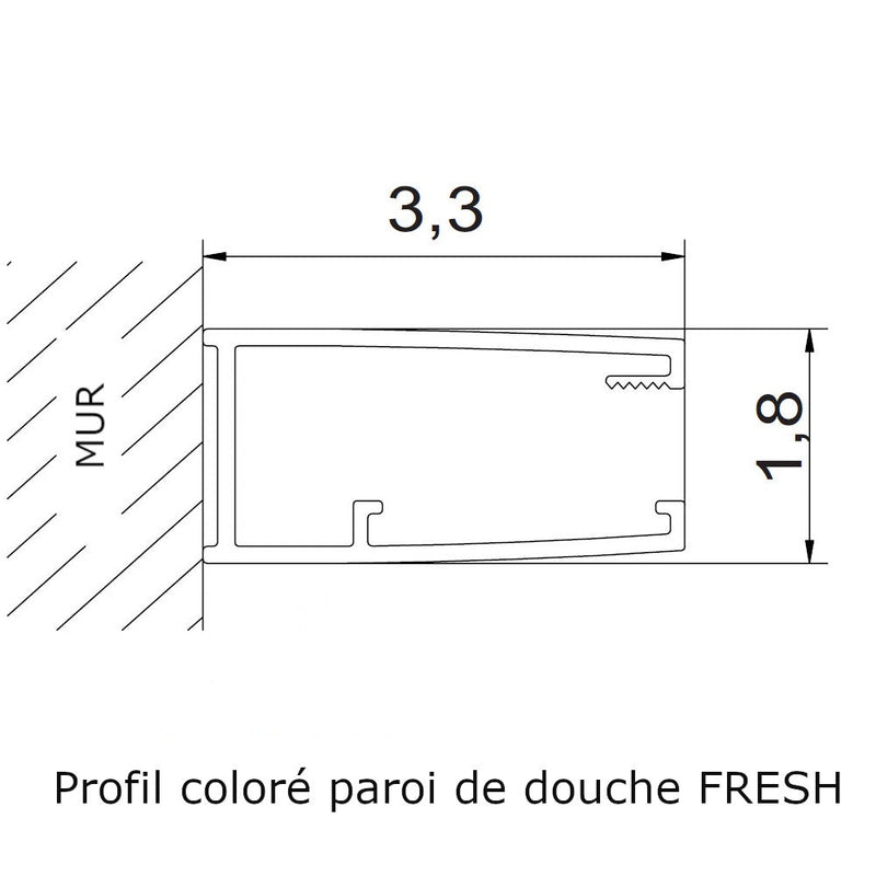 Paroi de douche fixe FRESH avec profil ROSE DORÉ