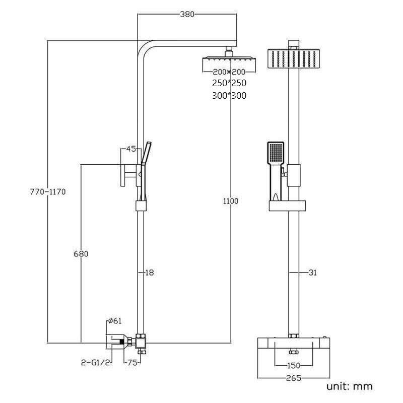 Colonne de douche thermostatique NILA