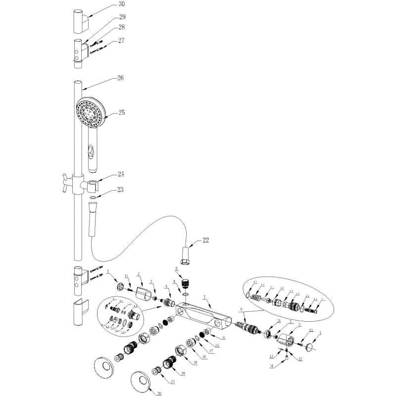 Ensemble de douche thermostatique MELBA