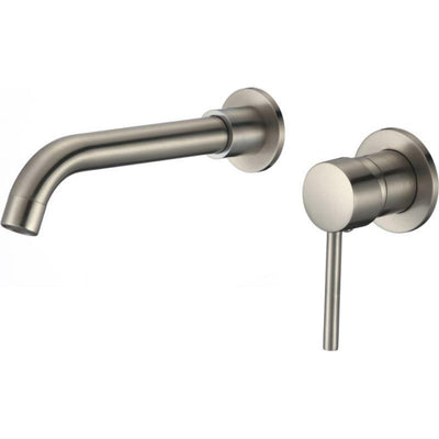 Mitigeur lavabo mural à encastrer BRAMPTON acier brossé